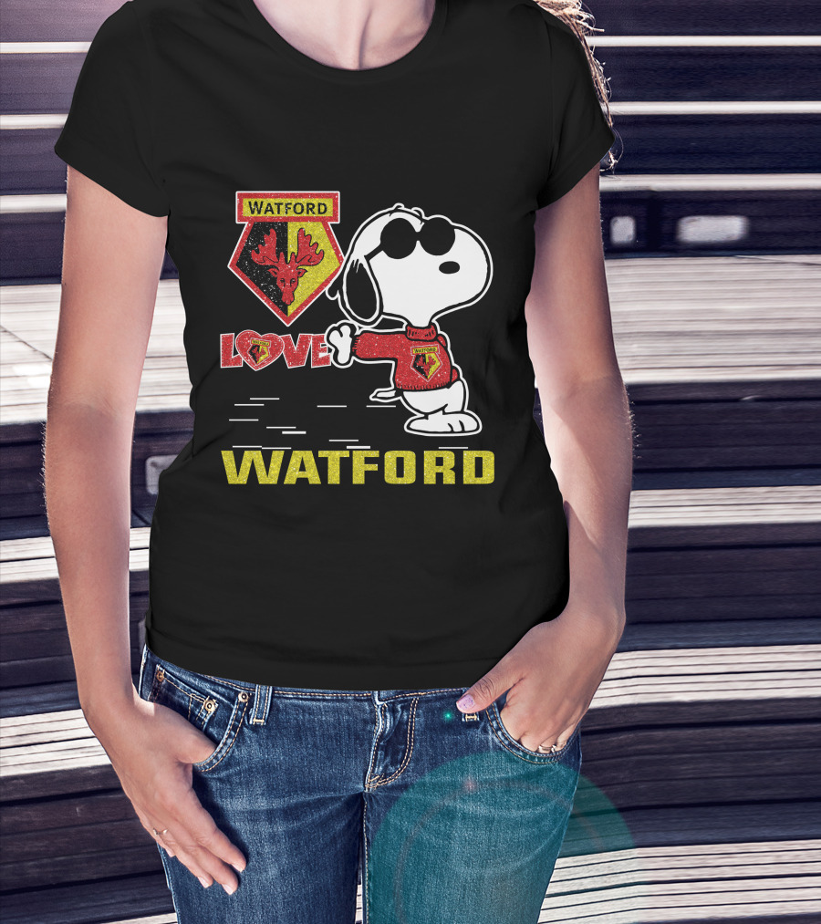 Snoopy Love Watford Fc Football Fan T-Shirt