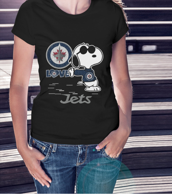 Snoopy Love Winnipeg Jets Jets T-Shirt