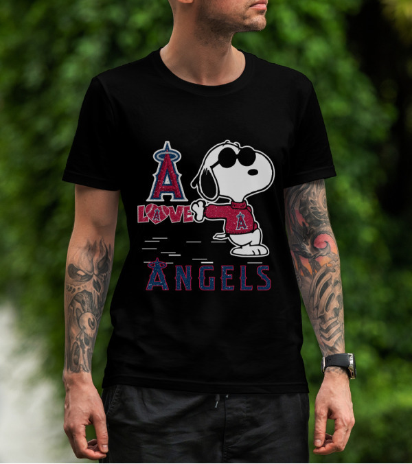 Snoopy Love Los Angeles Angels A Angels T-Shirt