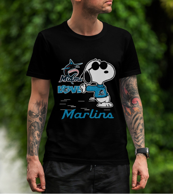 Snoopy Miami Marlins Love T-Shirt