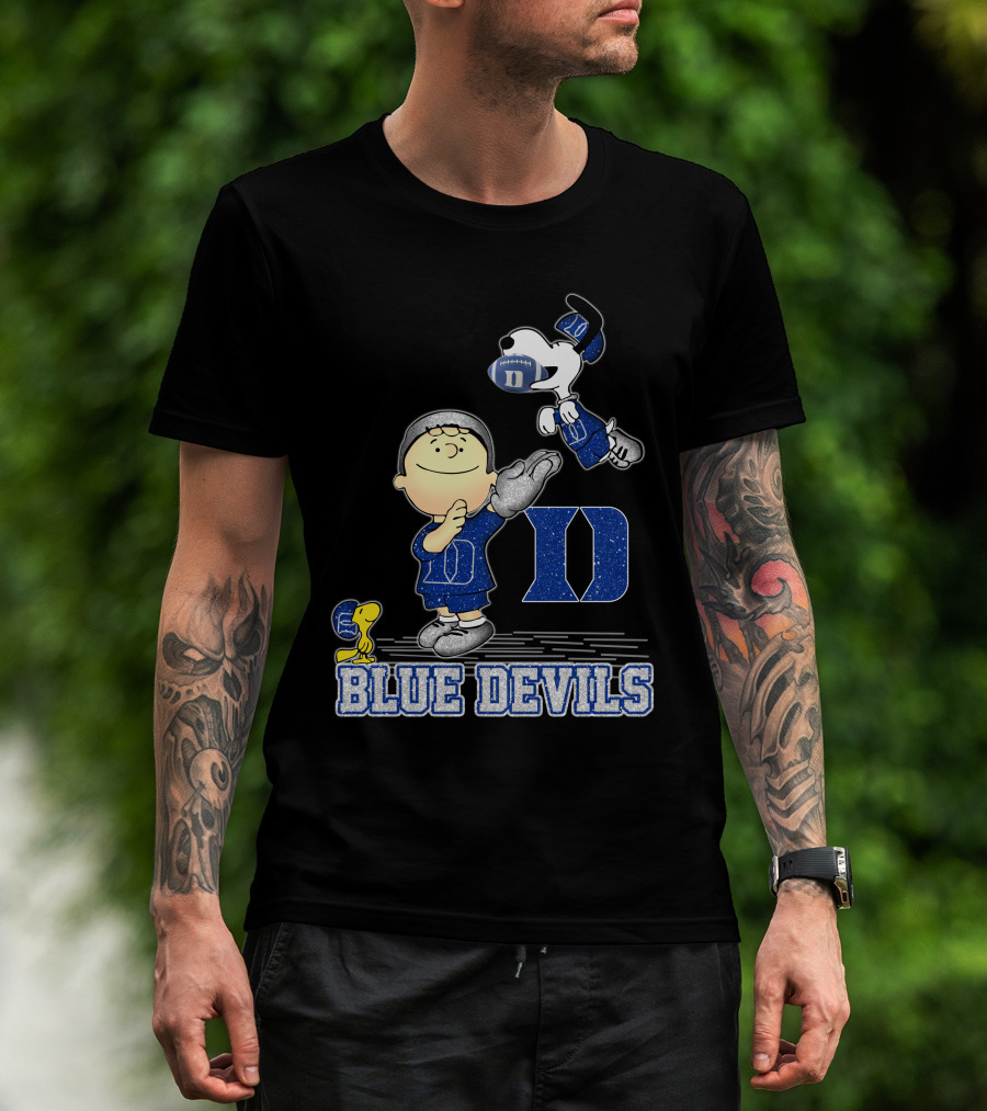 Snoopy And Friends Celebrating Duke Blue Devils Football Enthusiasm T-Shirt