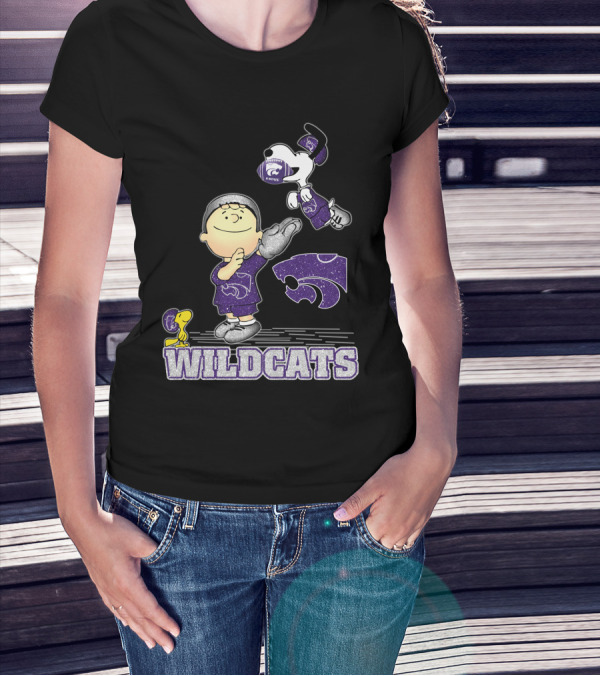Snoopy Wildcats Kansas State Peanuts Sports T-Shirt