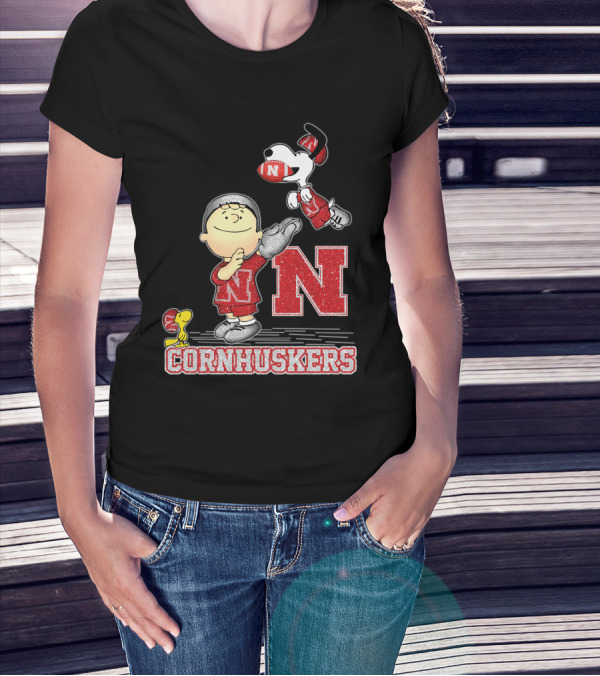 Cornhuskers Snoopy And Friends Nebraska Football N Team Spirit T-Shirt