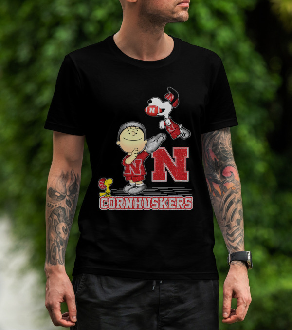 Cornhuskers Snoopy And Friends Nebraska Football N Team Spirit T-Shirt