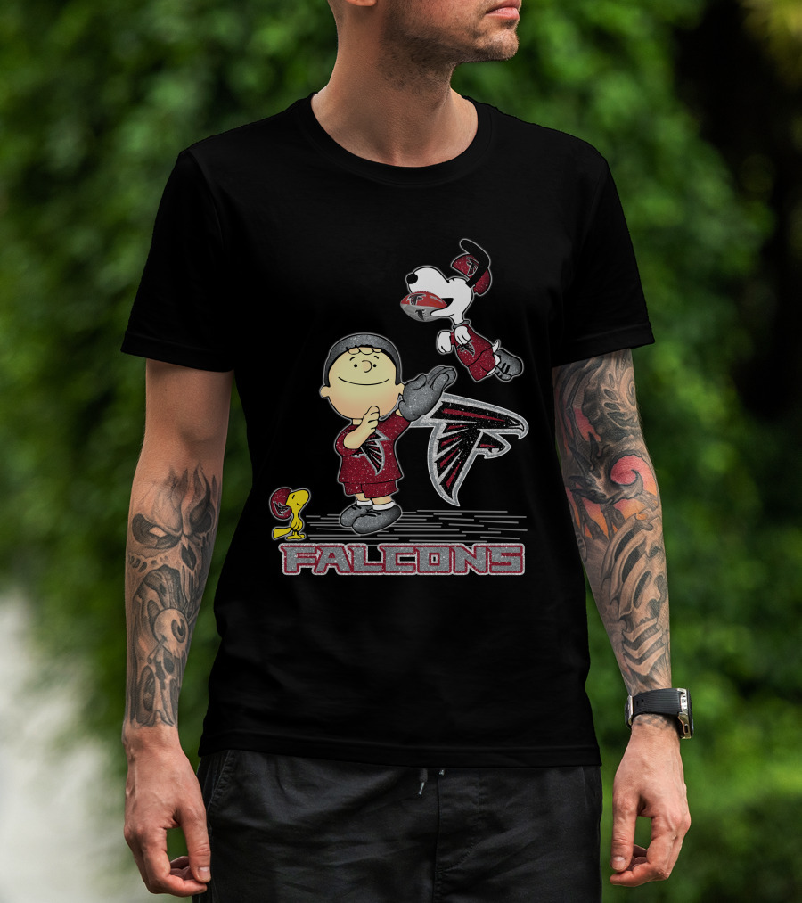 Snoopy And Peanuts Celebrating Atlanta Falcons Football T-Shirt