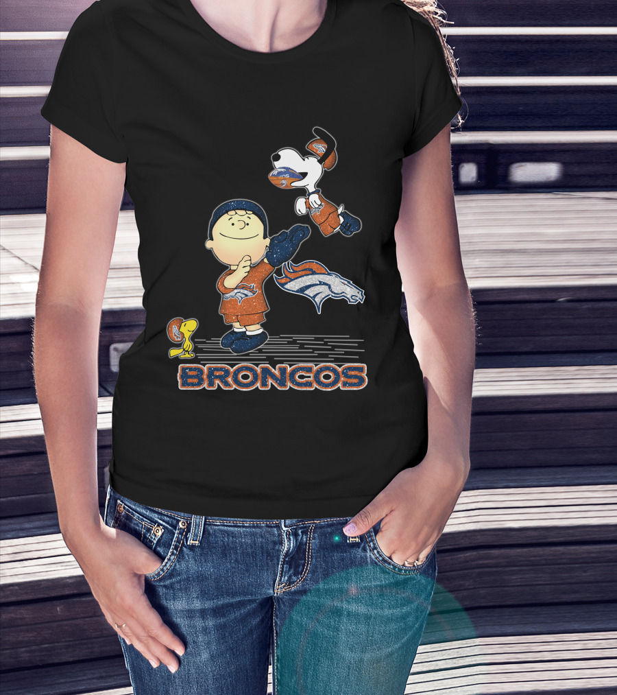 Snoopy And Friends Denver Broncos Football T-Shirt