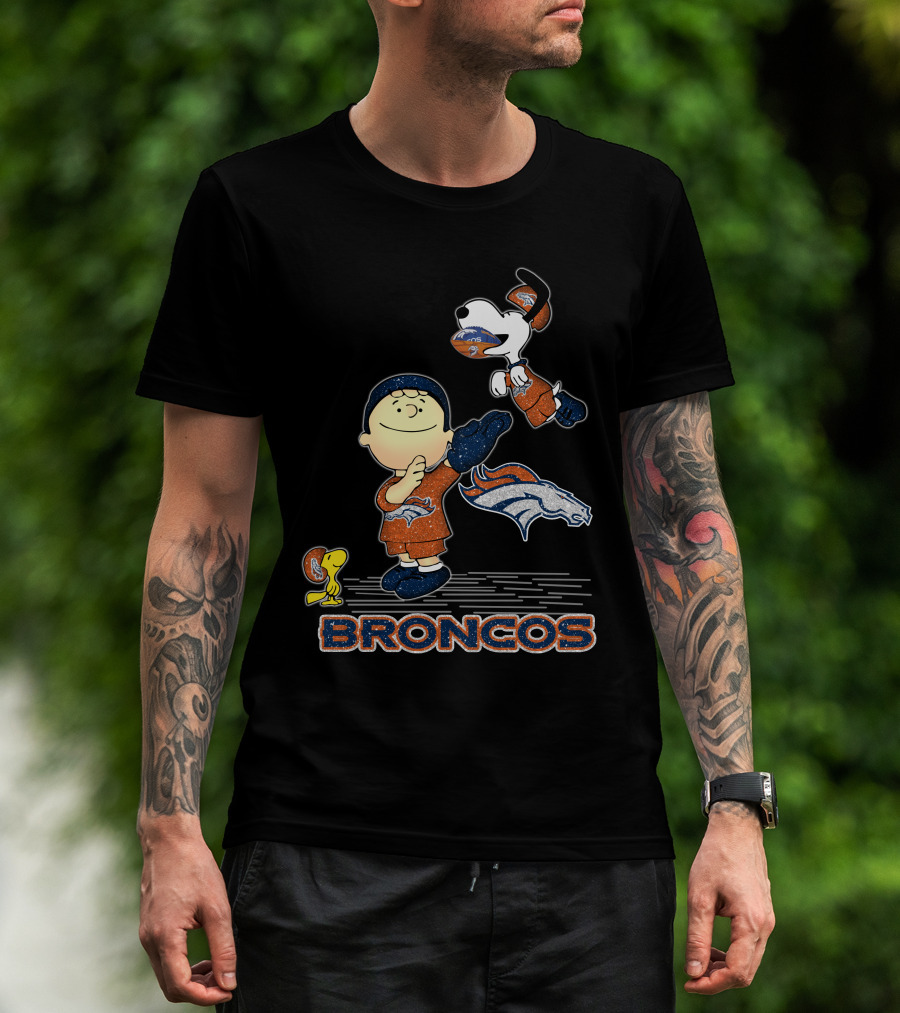 Snoopy And Friends Denver Broncos Football T-Shirt