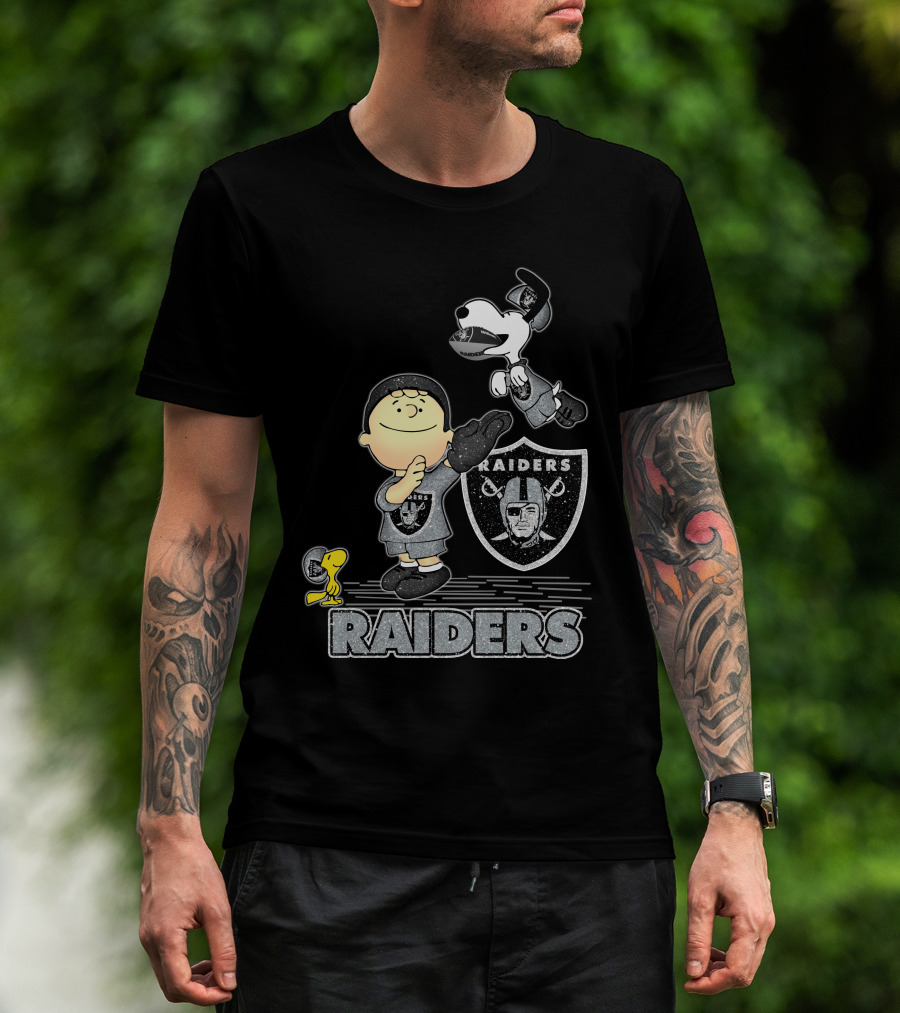 Snoopy Raiders Football Team With Las Vegas Logo And Friends T-Shirt