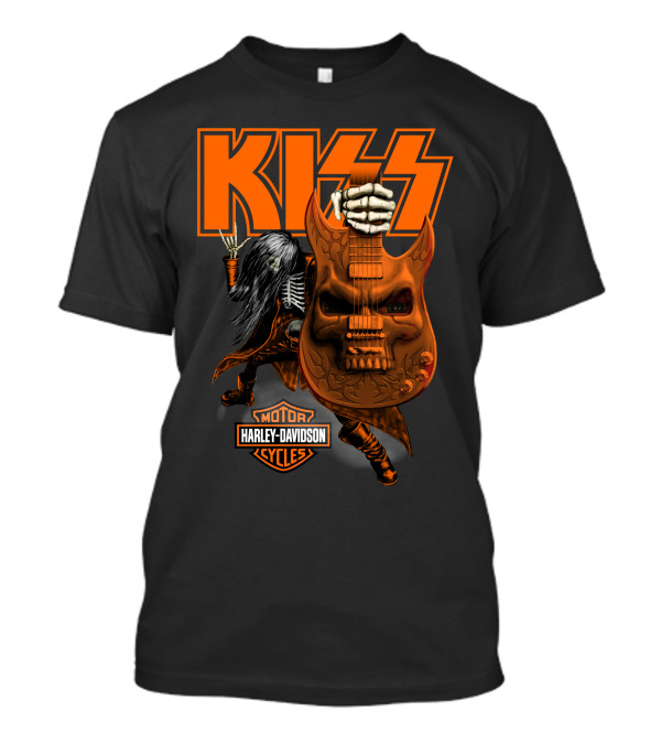 Kiss Harley Davidson Skeleton Guitar T-Shirt
