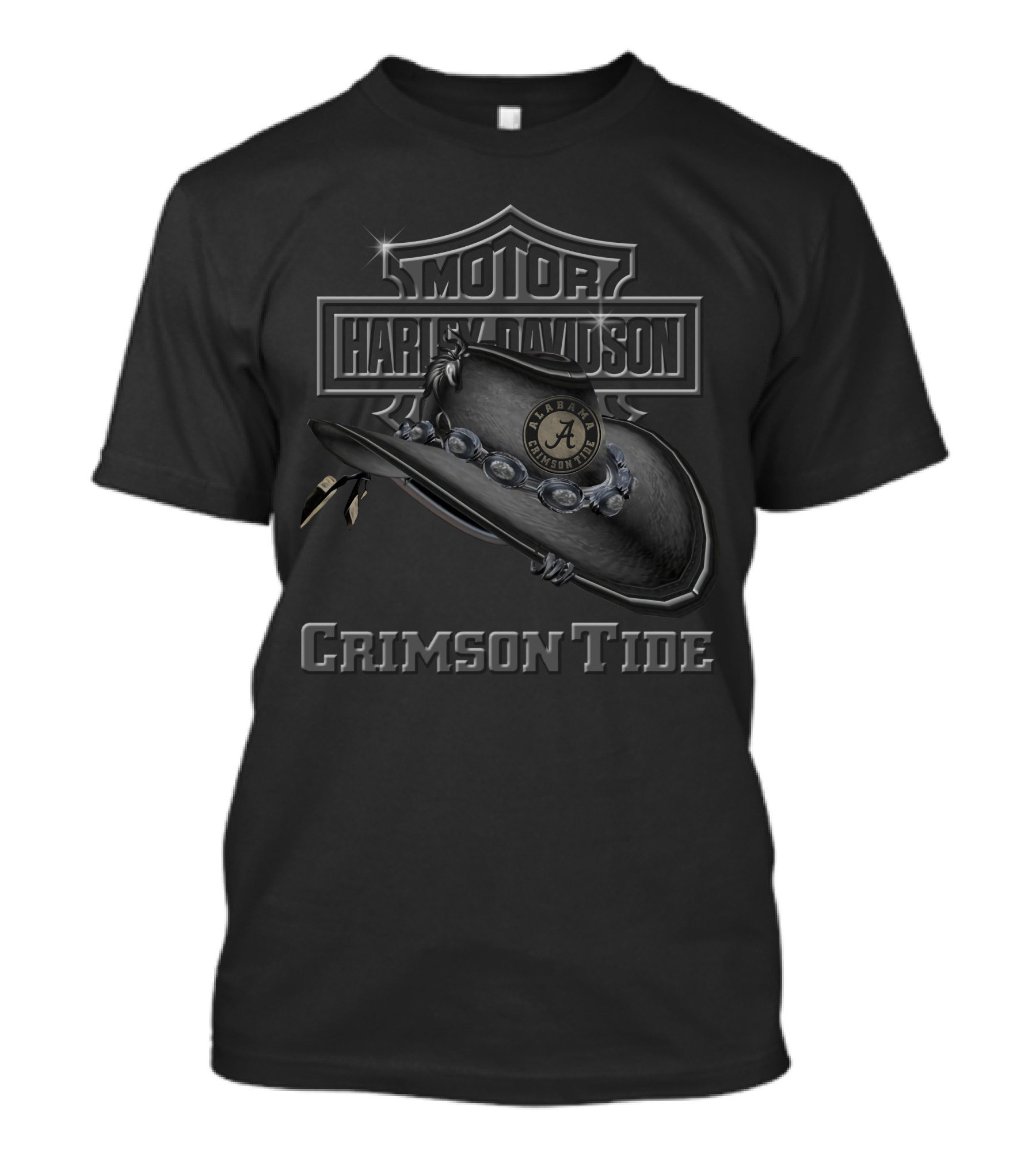 Harley Davidson Alabama Crimson Tide Hat Icon T-Shirt