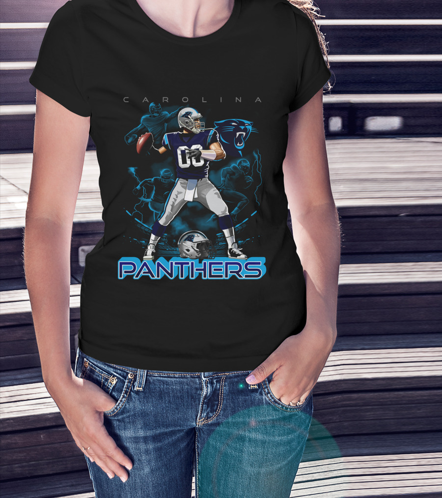 Carolina Panthers Quarterback Football Helmet NFL Team T-Shirt