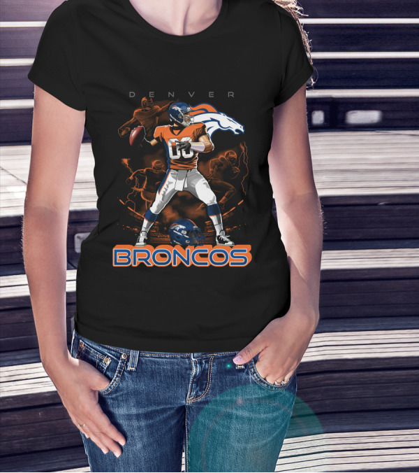 Denver Broncos Football Team Quarterback Action And Horse T-Shirt
