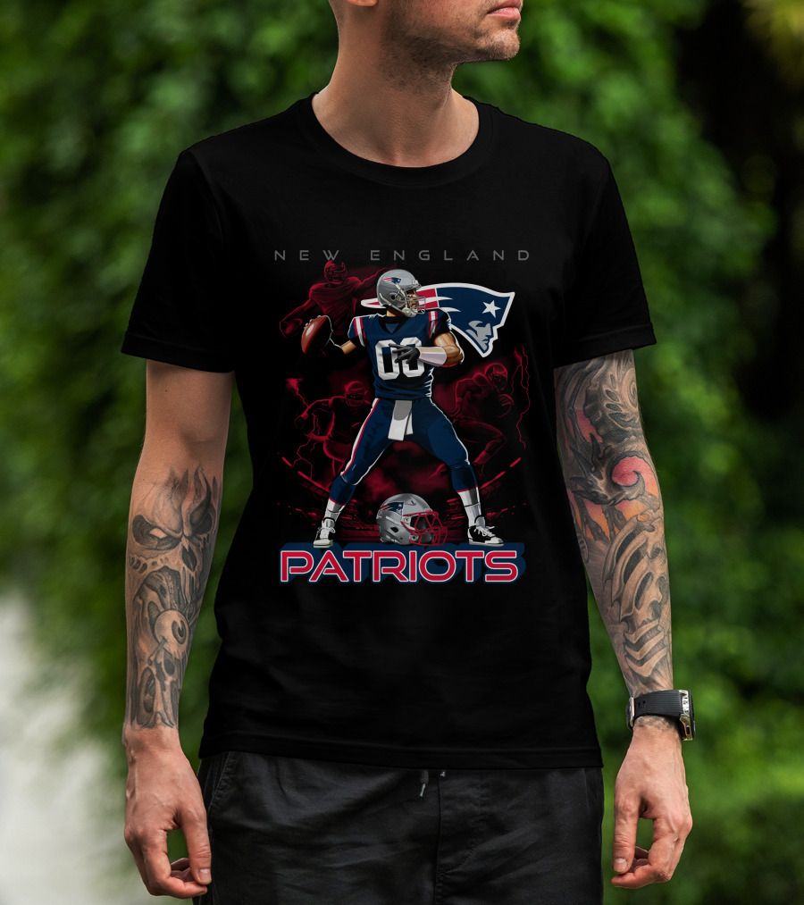 New England Patriots Quarterback Action 03 Football Team T-Shirt