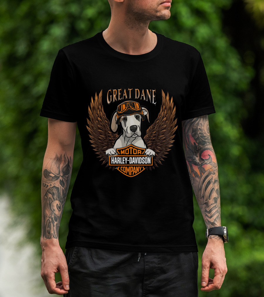 Great Dane Harley Davidson Motor Company T-Shirt