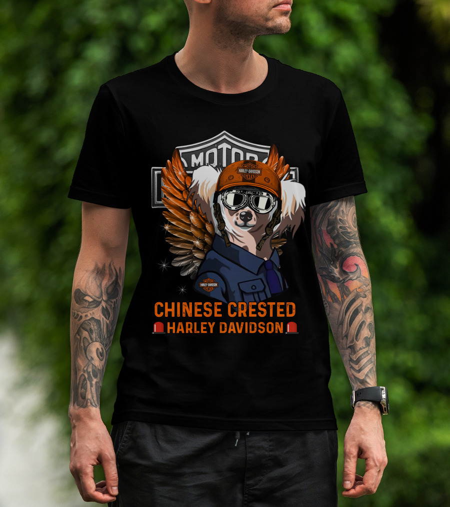 Chinese Crested Harley Davidson Motor Cycles T-Shirt