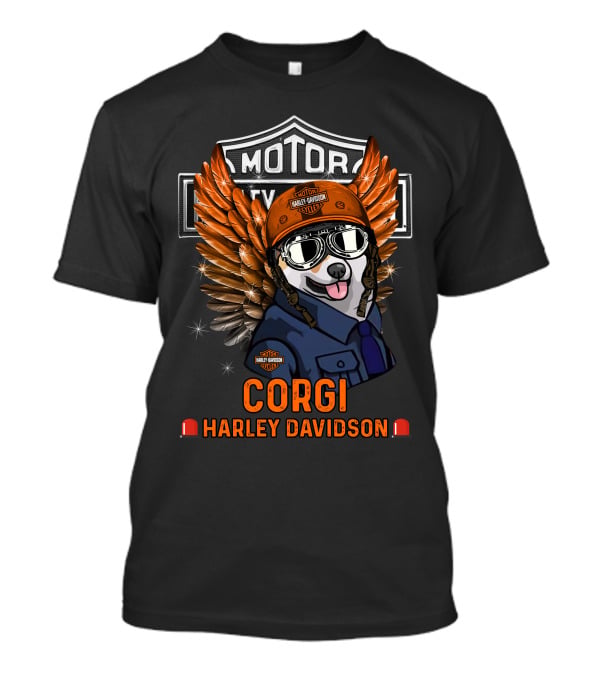Corgi Harley Davidson Motor Classic Wings T-Shirt