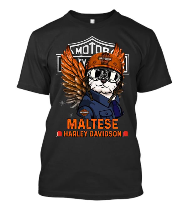 Maltese Harley Davidson Motor City Styles T-Shirt