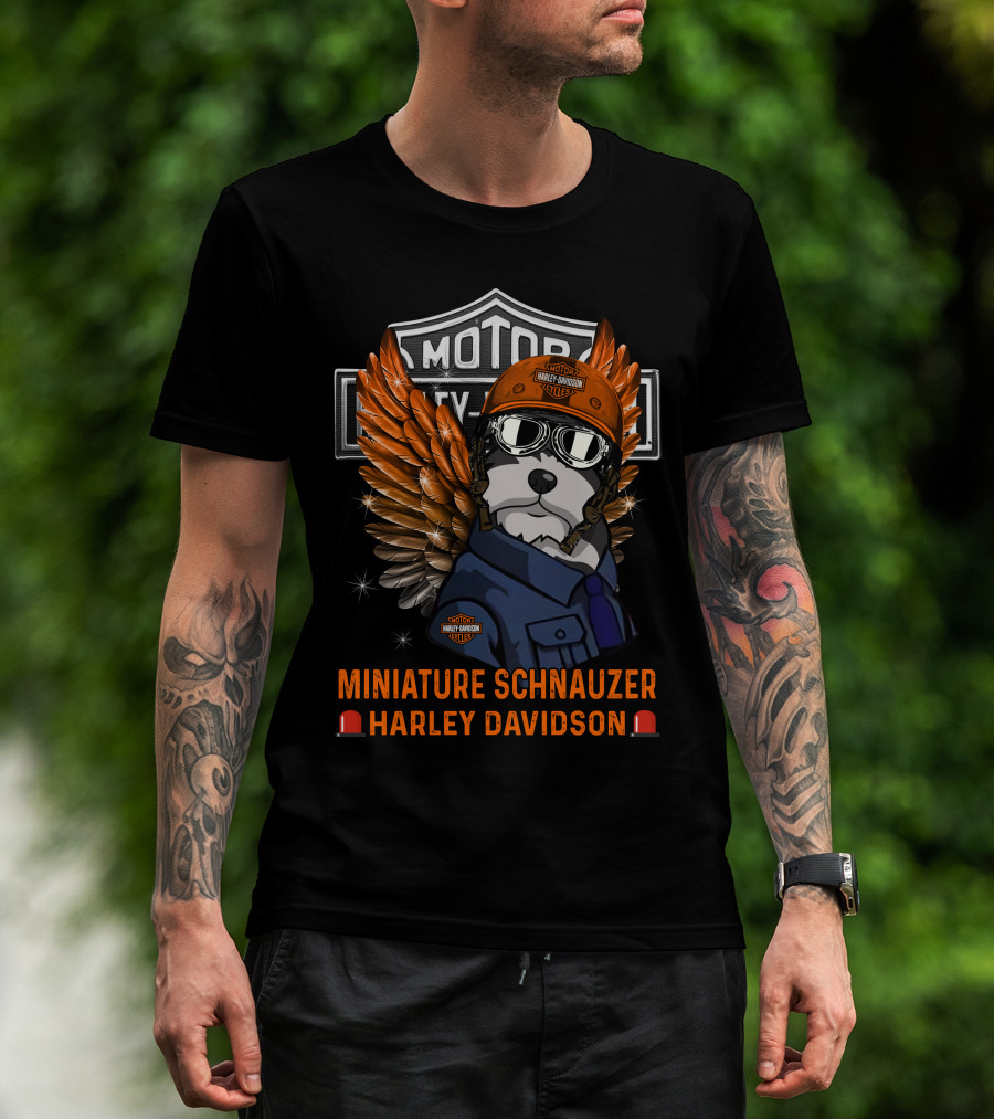 Miniature Schnauzer Harley Davidson Motor City Legend T-Shirt