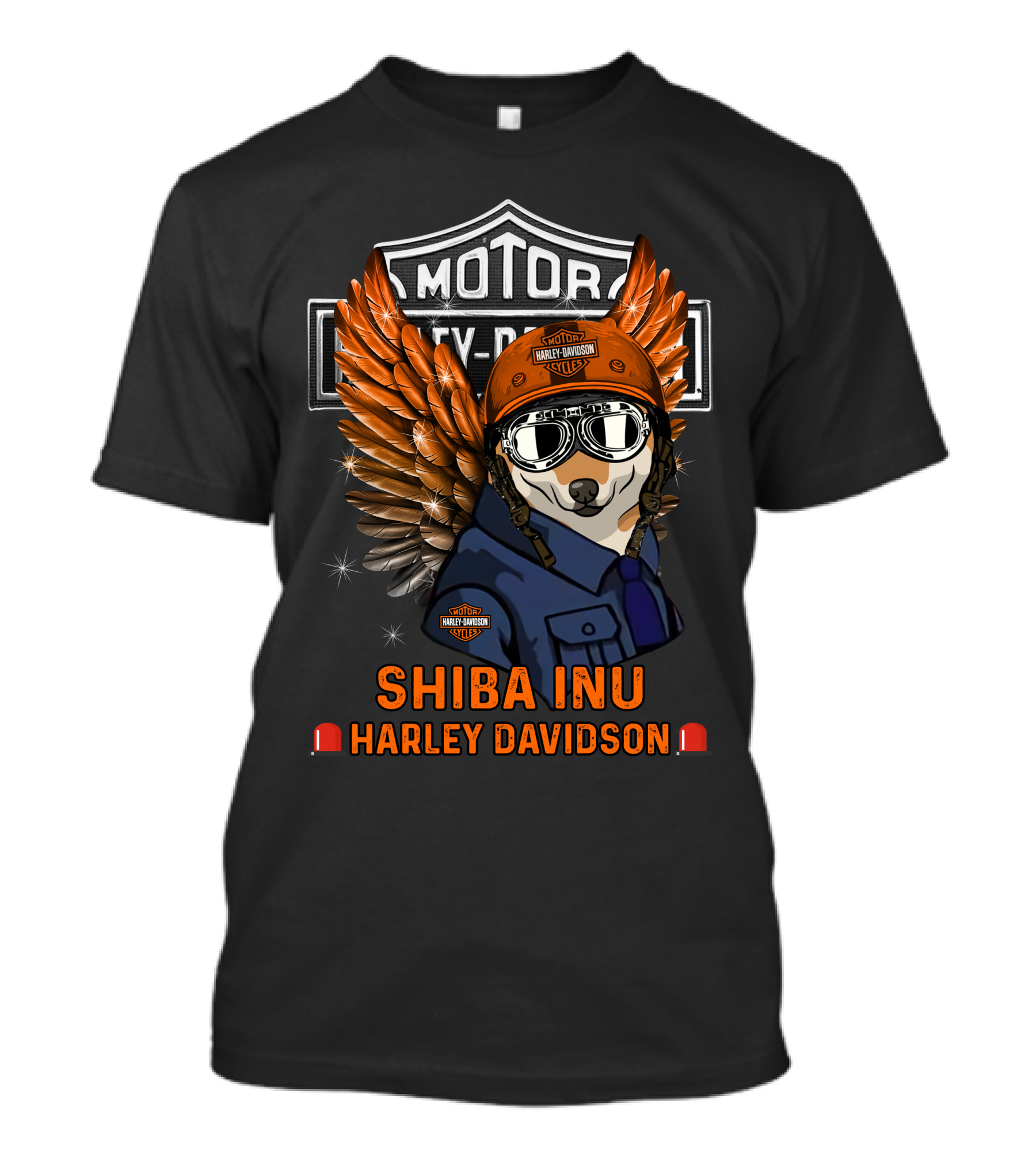 Motor Harley Davidson Cycles Shiba Inu Wings And Helmet T-Shirt