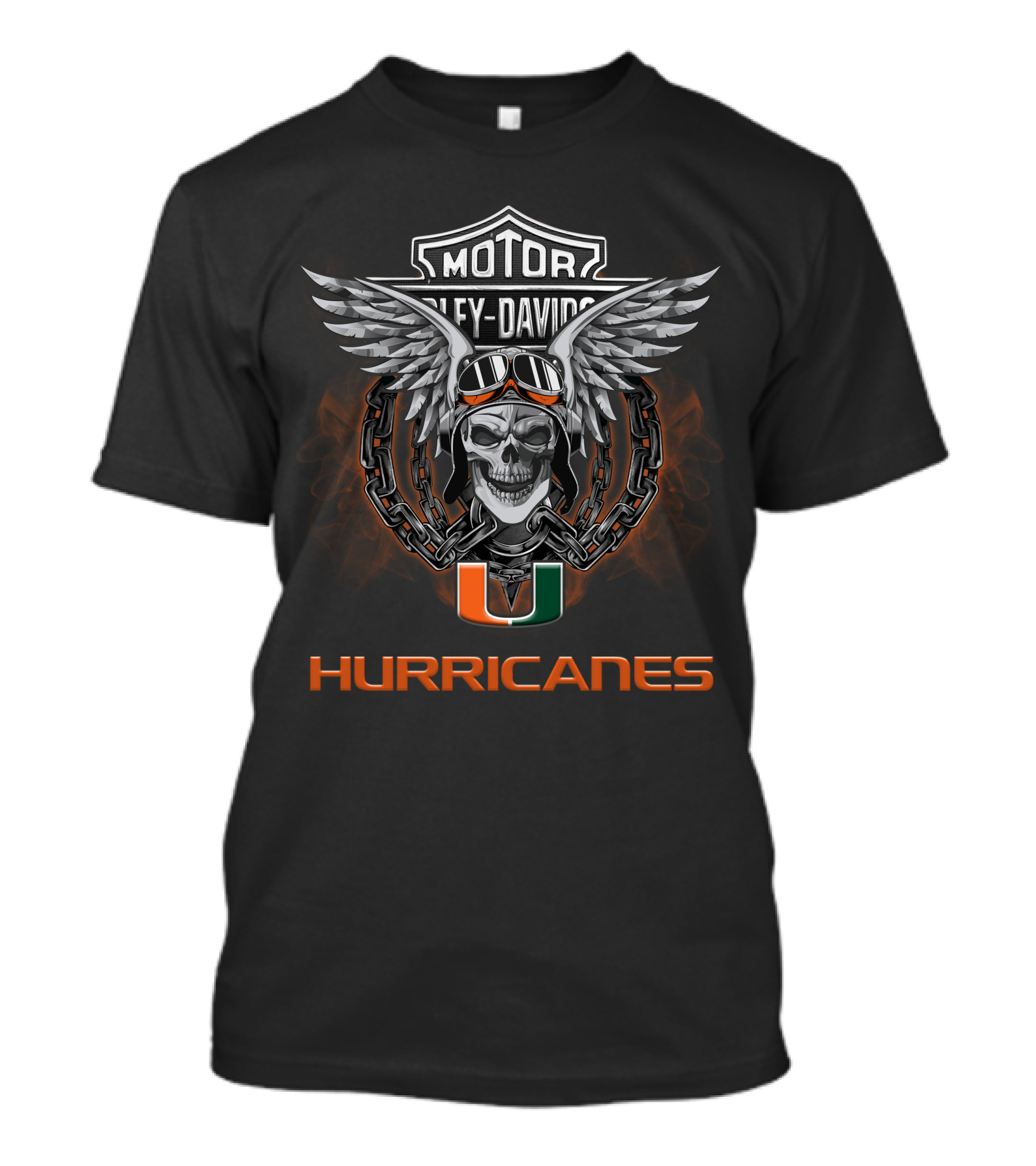 Motor Harley Davidson Hurricanes Ncaa Football Fans Miami T-Shirt