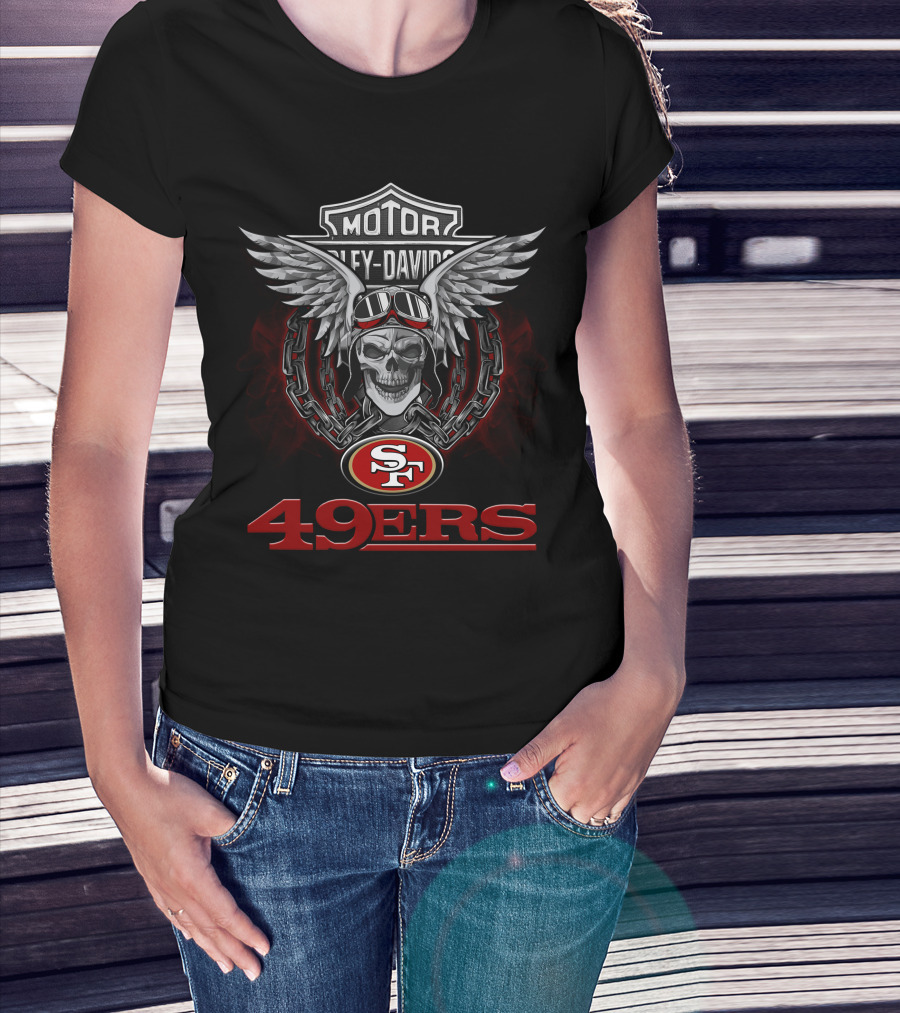 Motor San Francisco 49ers Nfl Football Fans Harley Davidson T-Shirt