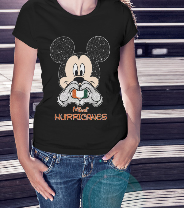 Mickey Mouse Miami Hurricanes Love T-Shirt
