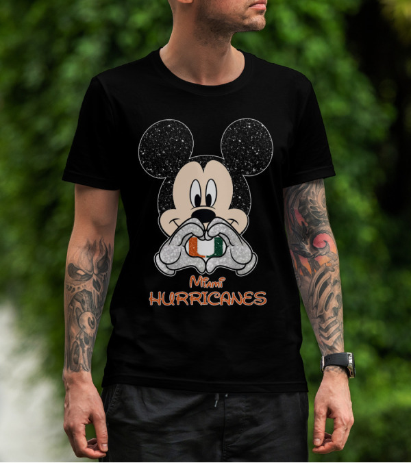 Mickey Mouse Miami Hurricanes Love T-Shirt