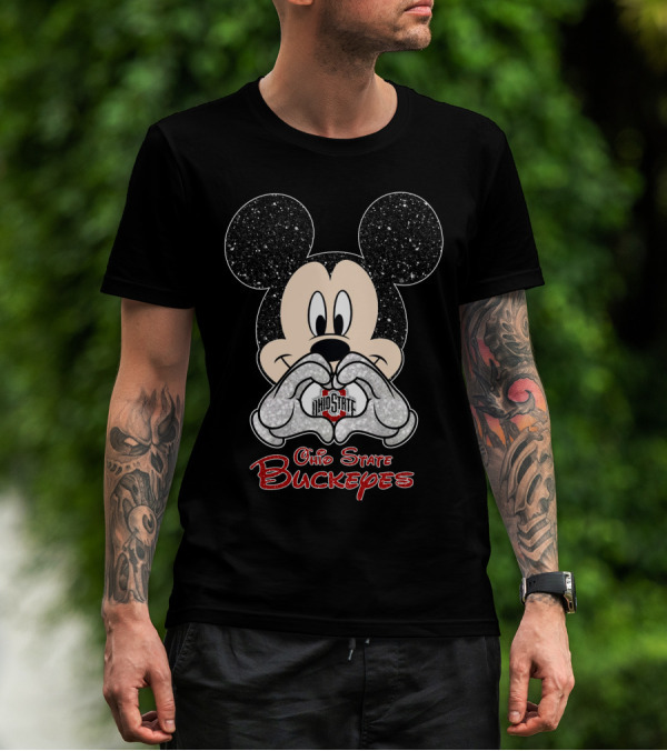 Mickey Mouse Heart Ohio State Buckeyes Fan Love T-Shirt