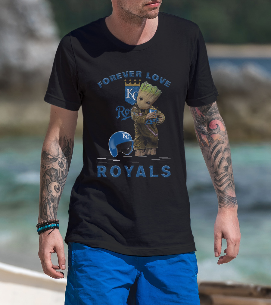 Forever Love Royals KC Baseball Groot Fan Enthusiast T-Shirt