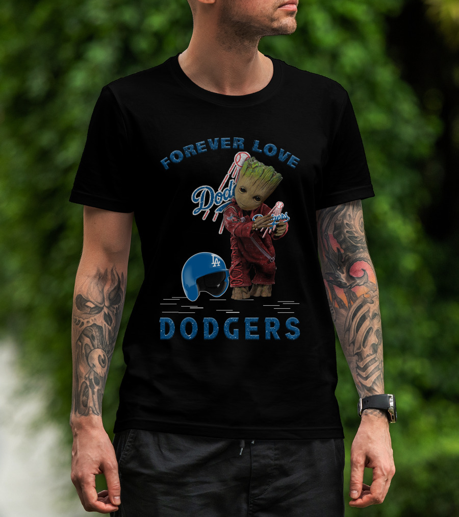 Forever Love Dodgers Los Angeles MLB Baseball Groot Fan Favorite T-Shirt