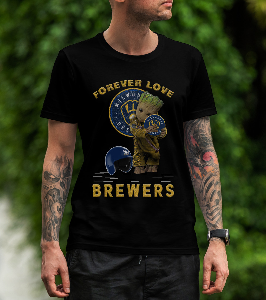 Forever Love Milwaukee Brewers Groot MLB Fans T-Shirt