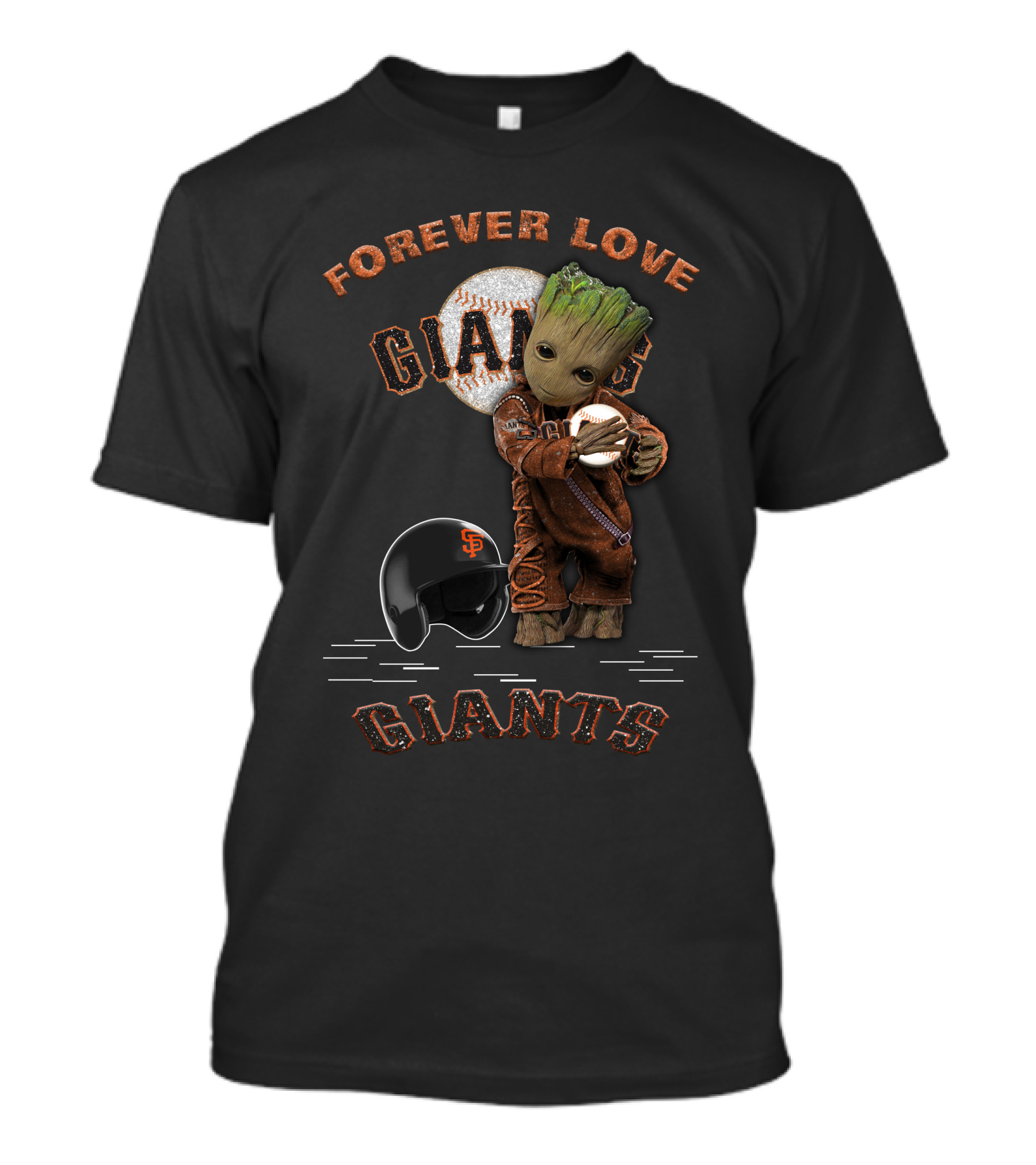 Forever Love Giants Groot Baseball Fans T-Shirt