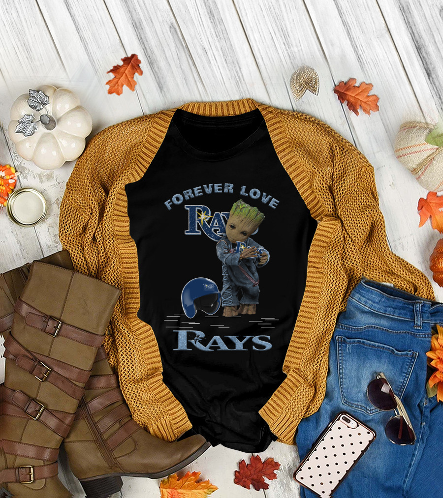Forever Love Tampa Bay Rays MLB Fans Groot Baseball Enthusiast T-Shirt