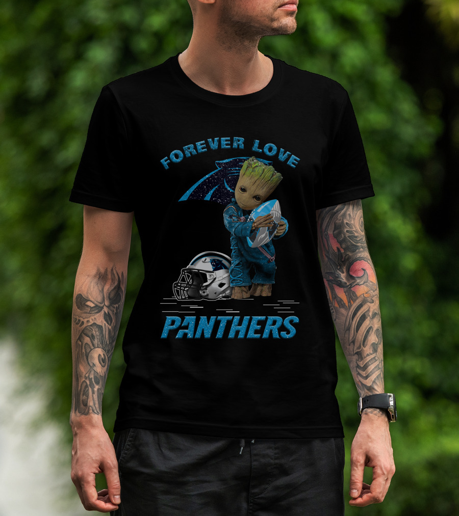 Forever Love Panthers Groot Football Helmet T-Shirt