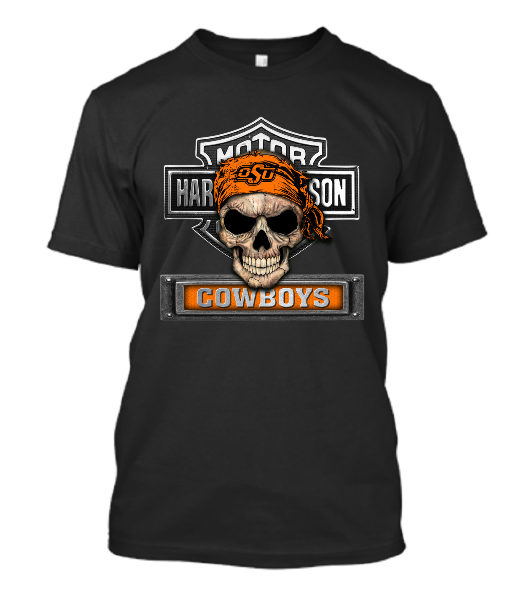 Harley Davidson Osu Cowboys Skull Bandana T-Shirt