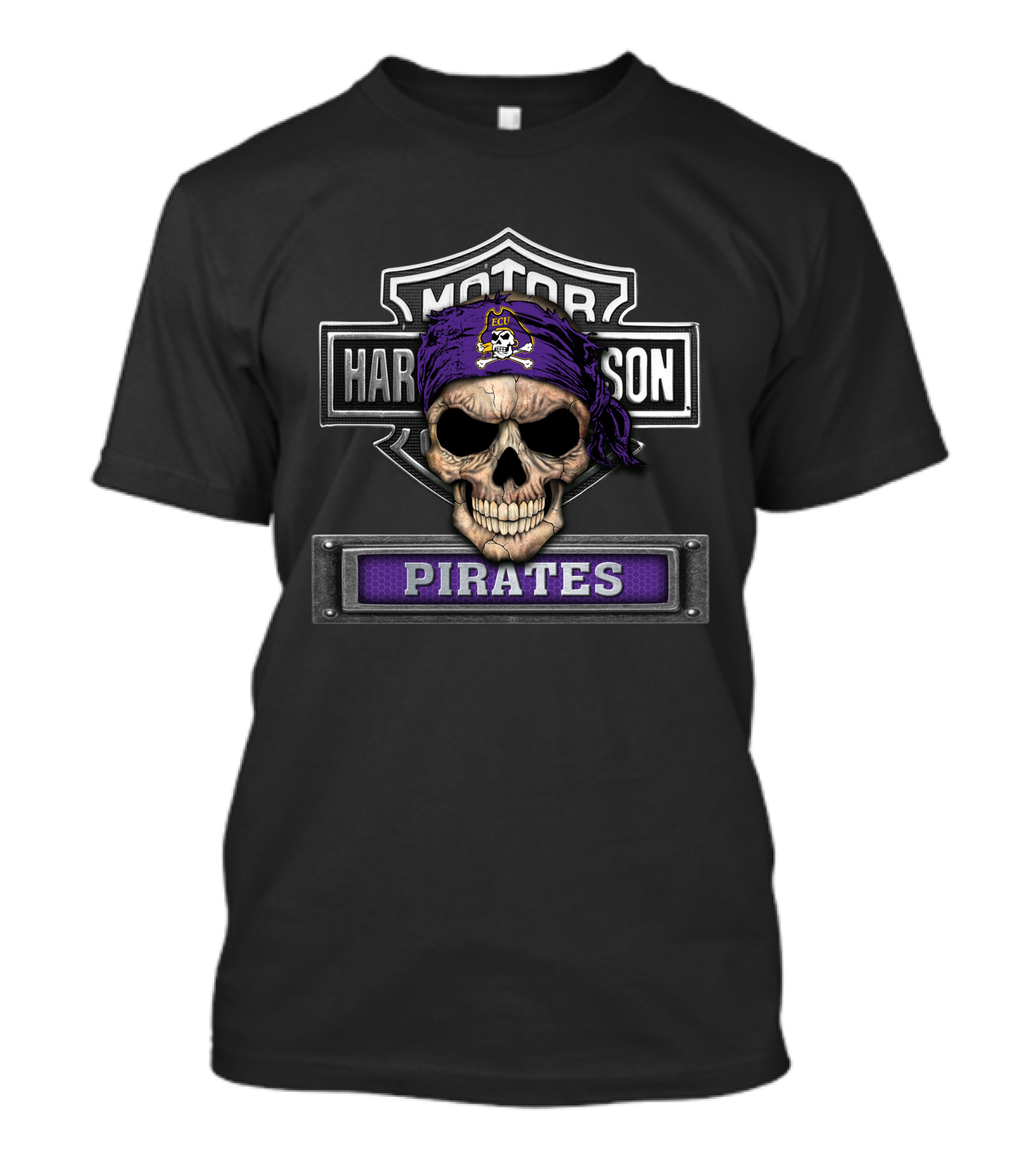 Motor Harley Davidson Ecu Pirates Skull T-Shirt
