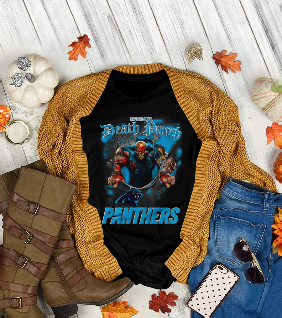 Five Finger Death Punch Carolina Panthers Nfl Football Fans T-Shirt