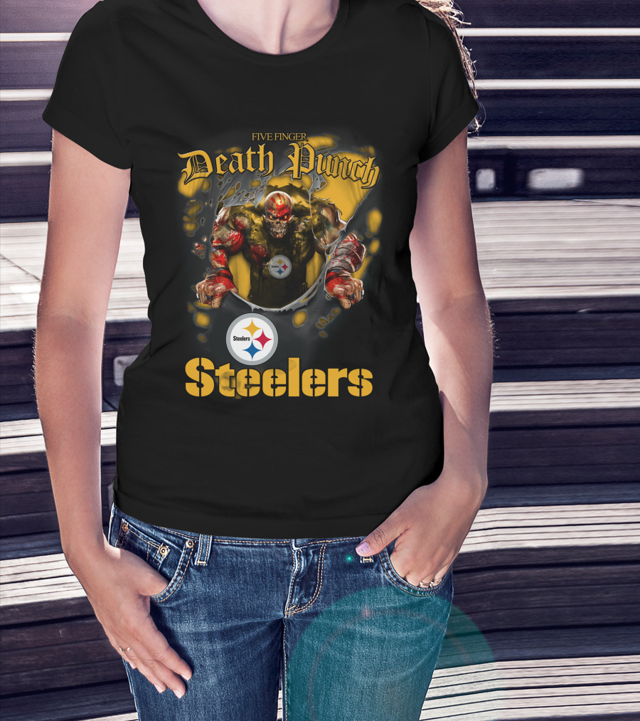 Five Finger Death Punch Steelers Nfl Football Fans Pittsburgh T-Shirt