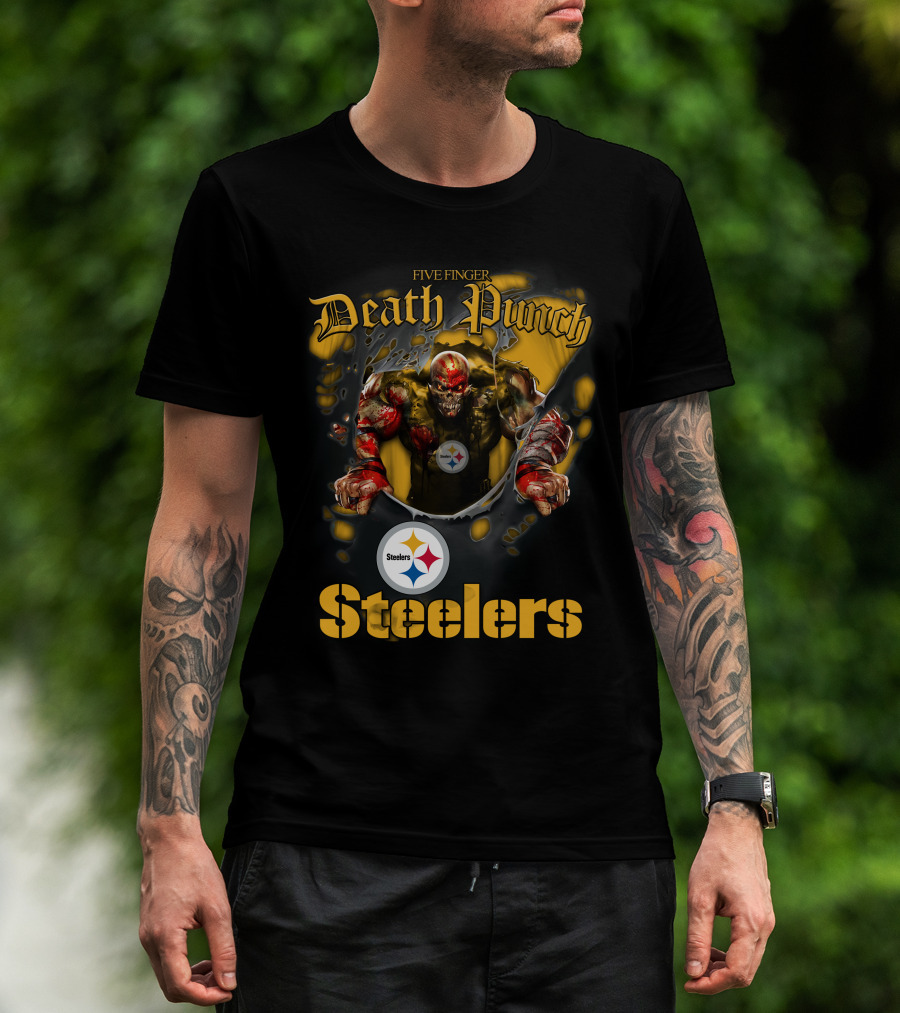 Five Finger Death Punch Steelers Nfl Football Fans Pittsburgh T-Shirt