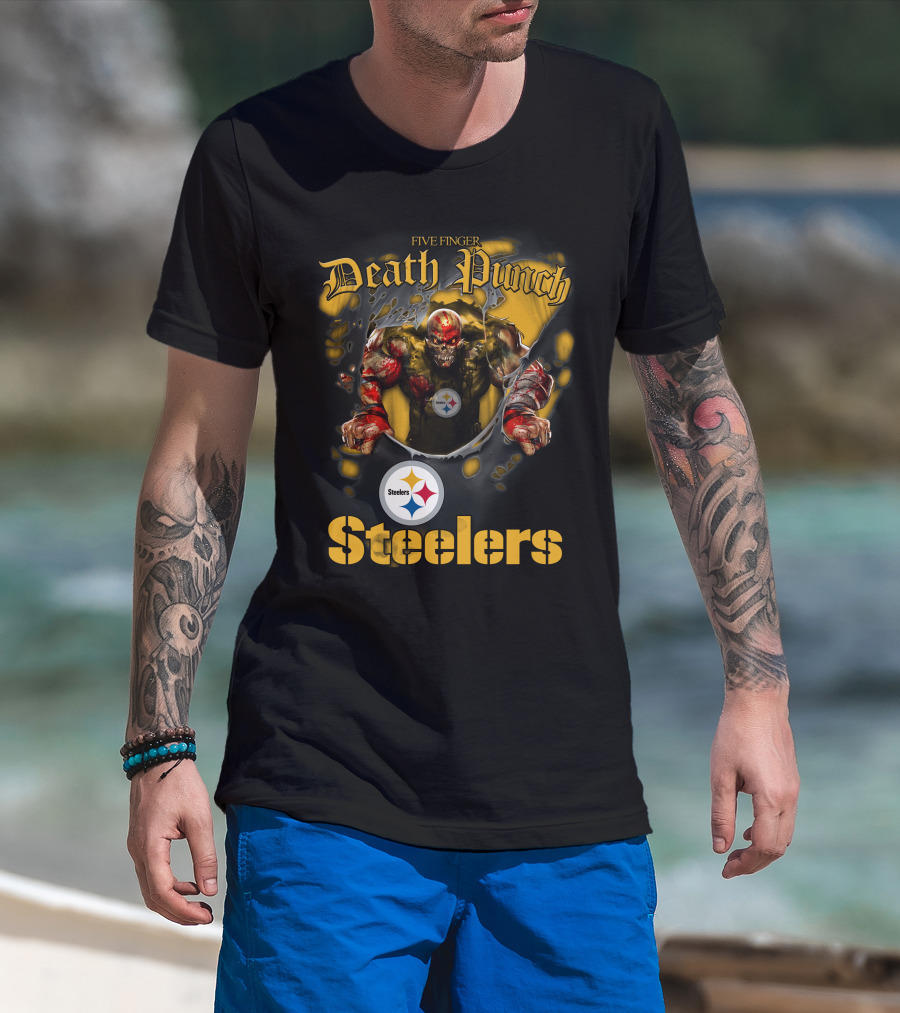 Five Finger Death Punch Steelers Nfl Football Fans Pittsburgh T-Shirt