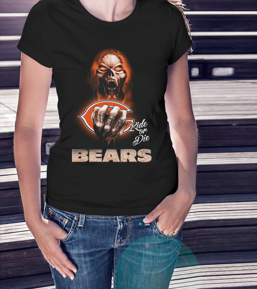 Chicago Bears Ride Or Die Skull 146 Hd0006 T-Shirt