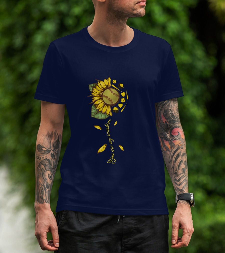 You Are My Sunshine Softball Sunflower T-Shirt