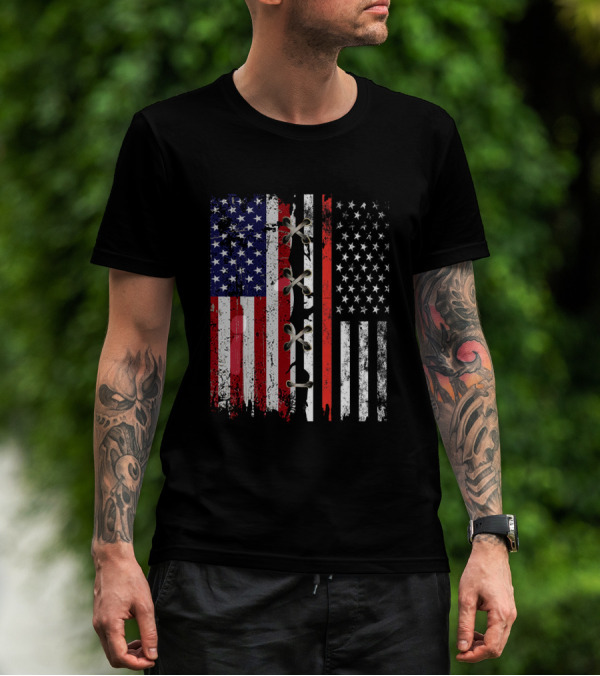American Flag Thin Red Line Lace T-Shirt
