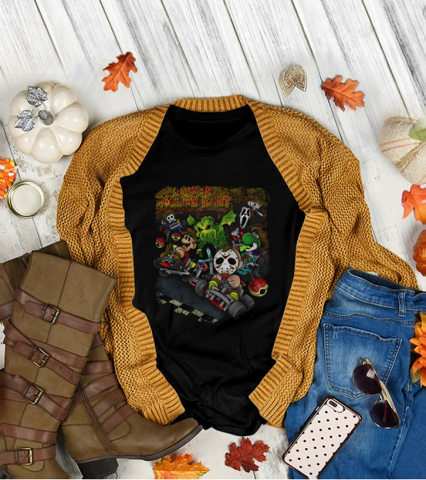 Super Horror Kart Characters In Nightmare Race Scene T-Shirt