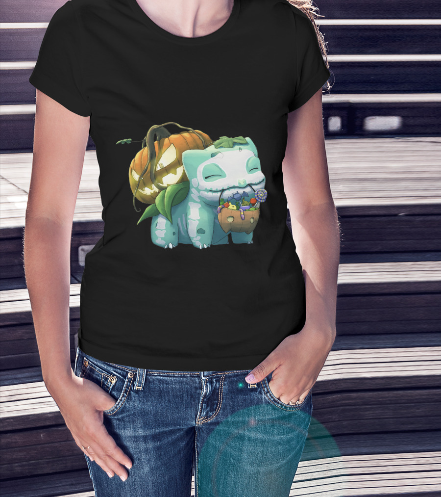Halloween Pumpkin Bulbasaur Trick-or-Treat T-Shirt