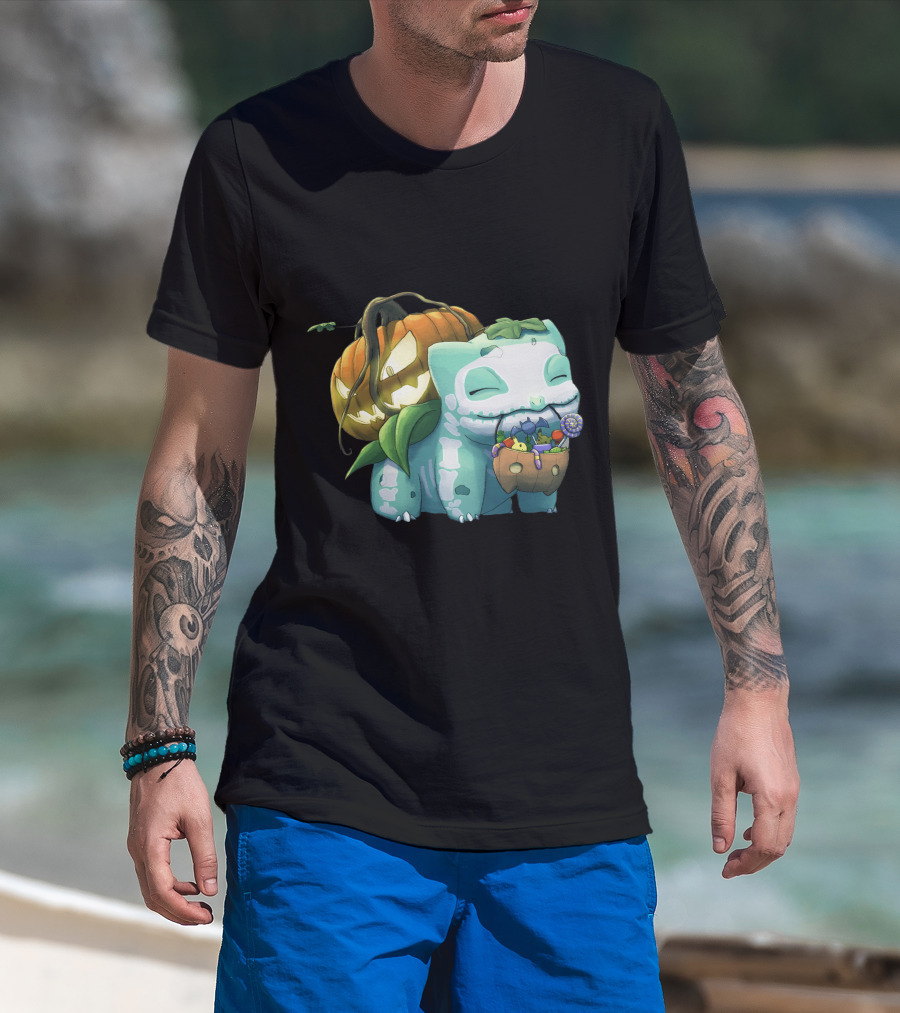 Halloween Pumpkin Bulbasaur Trick-or-Treat T-Shirt