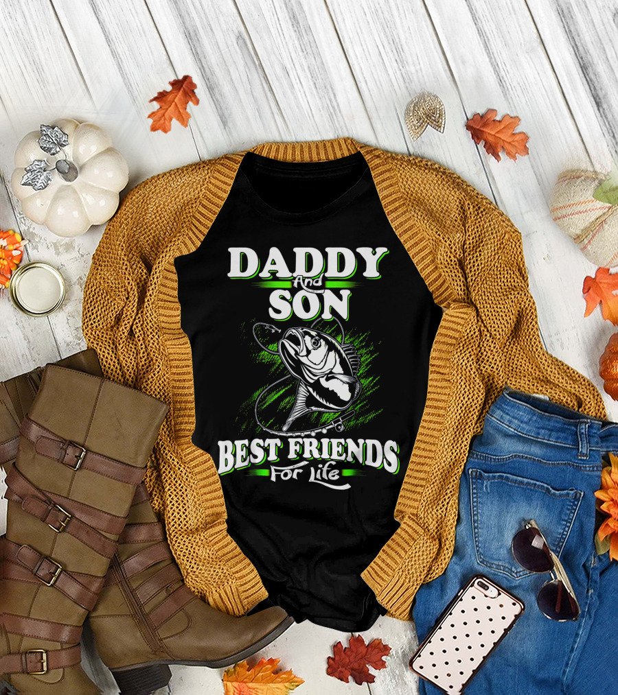 Daddy And Son Best Friends For Life Fishing Adventure T-Shirt