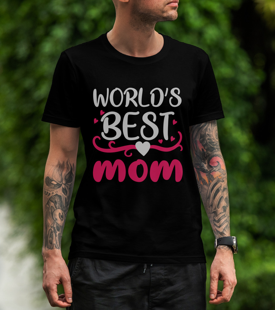 World's Best Mom Hearts T-Shirt