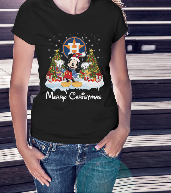 Mickey Merry Christmas Houston Astros T-Shirt