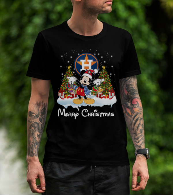 Mickey Merry Christmas Houston Astros T-Shirt